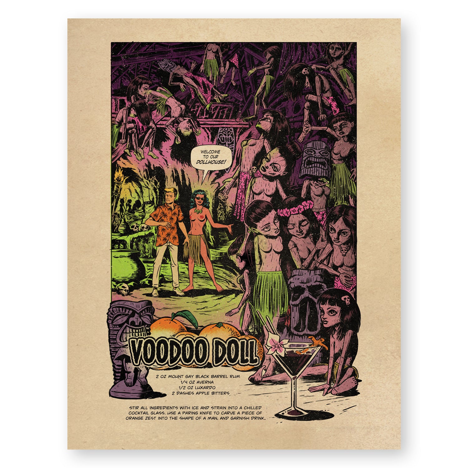 Cocktail Recipe Print - Voodoo Doll - Sex and Monsters Cocktail Recipe Print - Voodoo Doll - Sex and Monsters